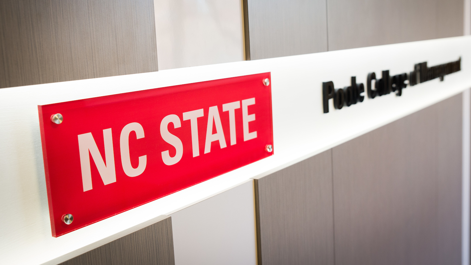 NC&#160;State Poole College logo sign