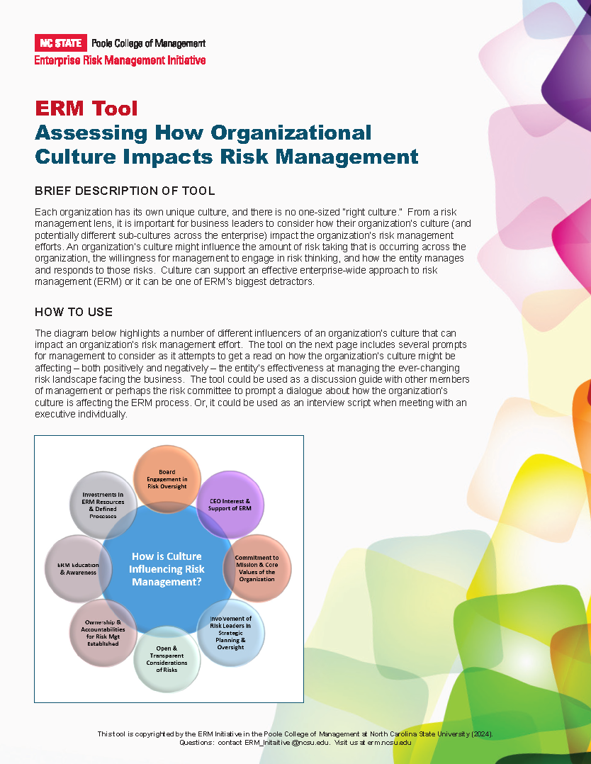 ERM Tool: Assessing How Organizatinal Culture Impacts Risk Management