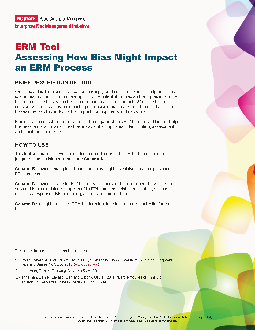 Assessing How Bias Might Impact An ERM Process COVER