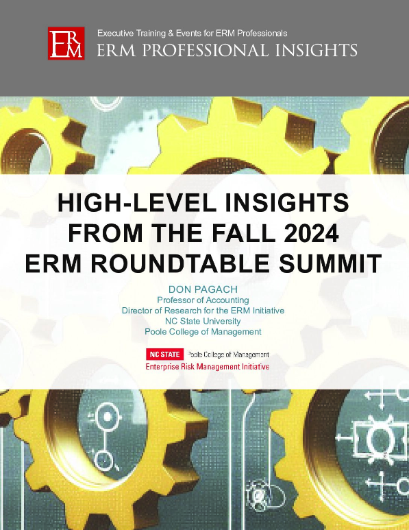 Cover of the Fall 2024 ERM Roundtable Summit Key Insights Report