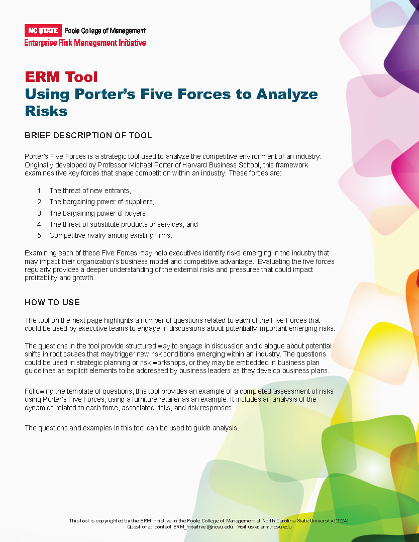 Using Porter's Five Forces To Analyze Risks COVER