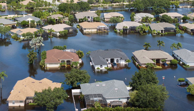 image of houses flooding