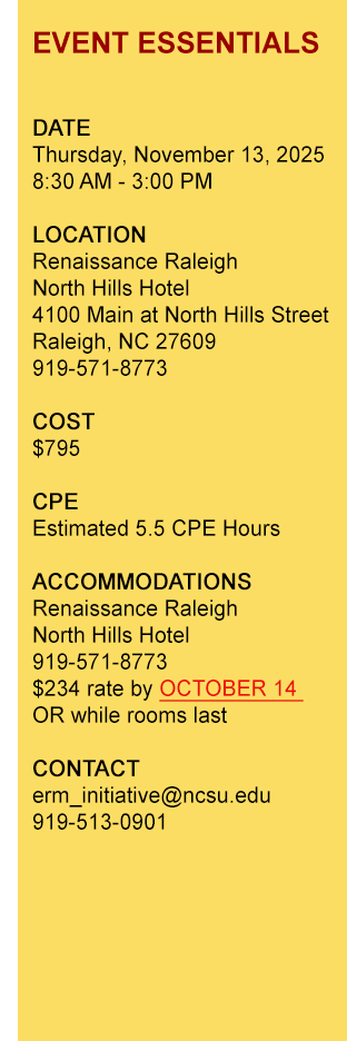 Save the Date! Fall 2025 ERM Roundtable Summit Event Essentials