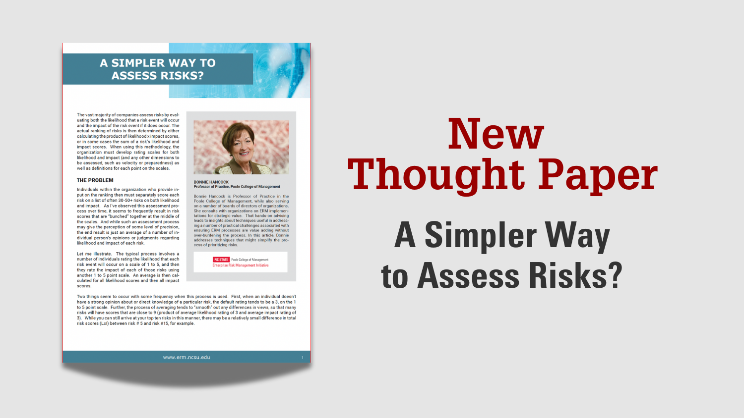 A Simpler Way to Assess Risks paper