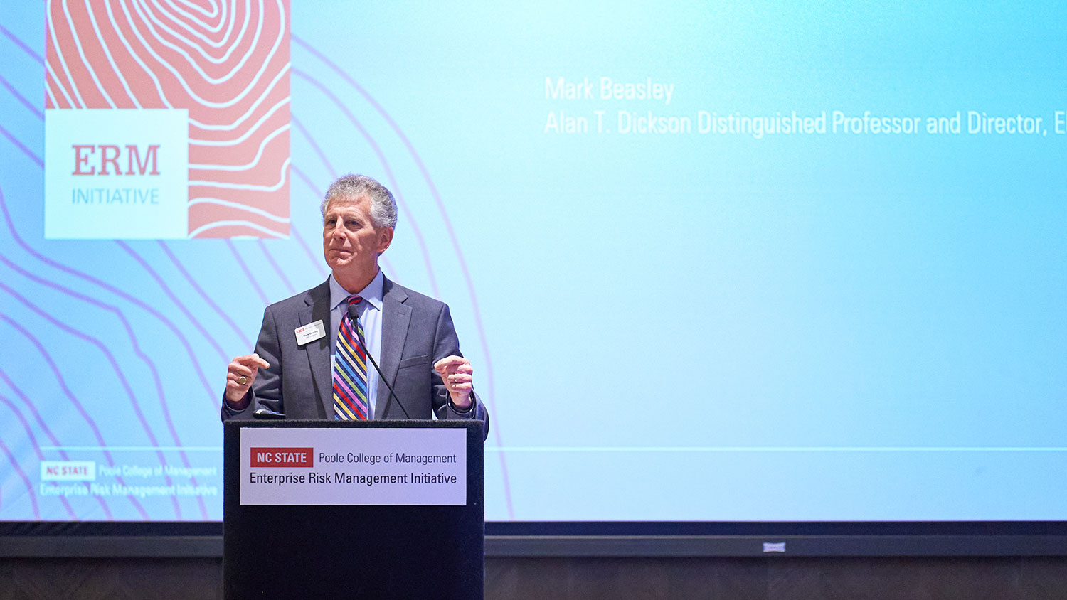 Mark Beasley at the podium